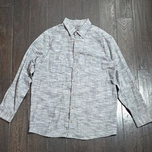 Solaris Men's Thick Twill Flannel 100% Cotton Gray Button Down Shirt